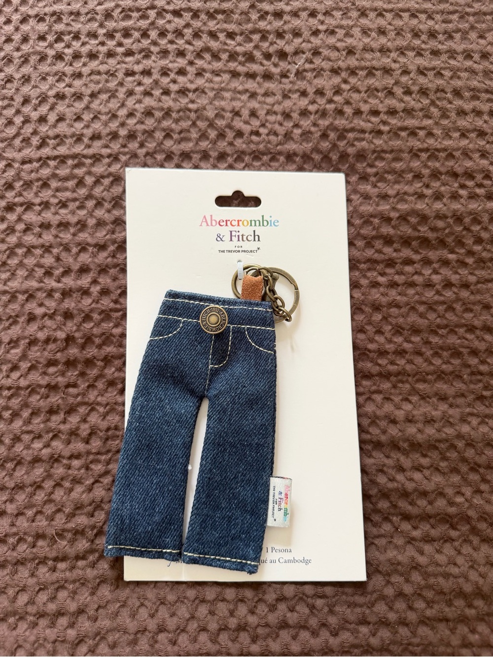 Abercrombie & Fitch Dark Blue Denim Mini Jeans Keychain